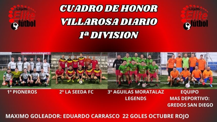 CUADRO DE HONOR 1ª DIVISION VILLAROSA DIARIO